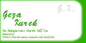 geza kurek business card